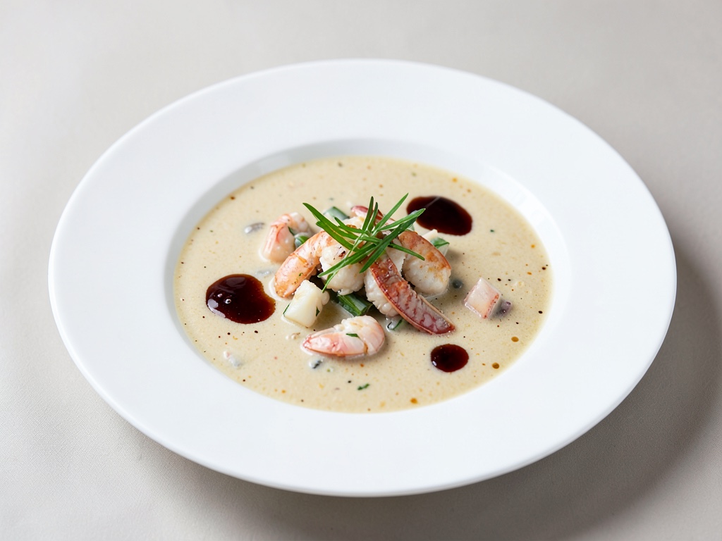 Cremige Hummer-Fisch-Suppe mit Cognac