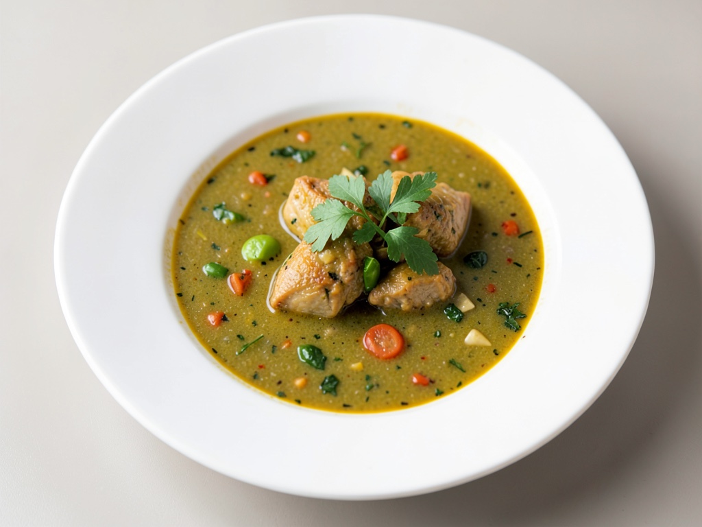 Sopa de pollo y verduras india
