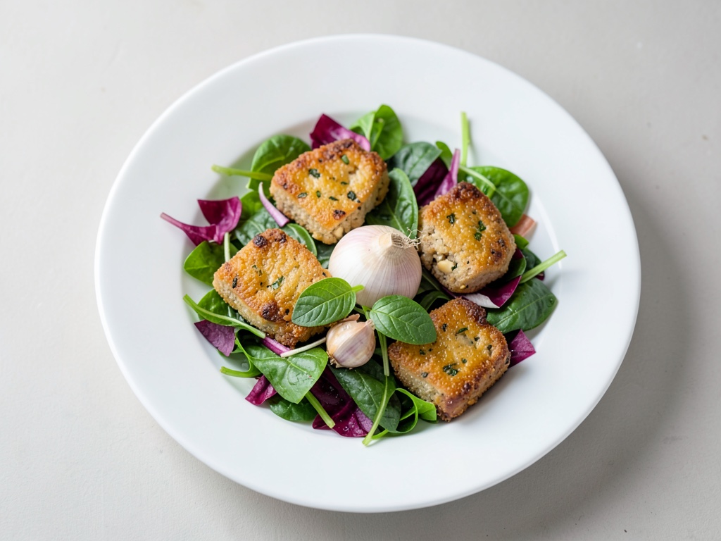 Frittelle di ceci indiane su letto di rucola