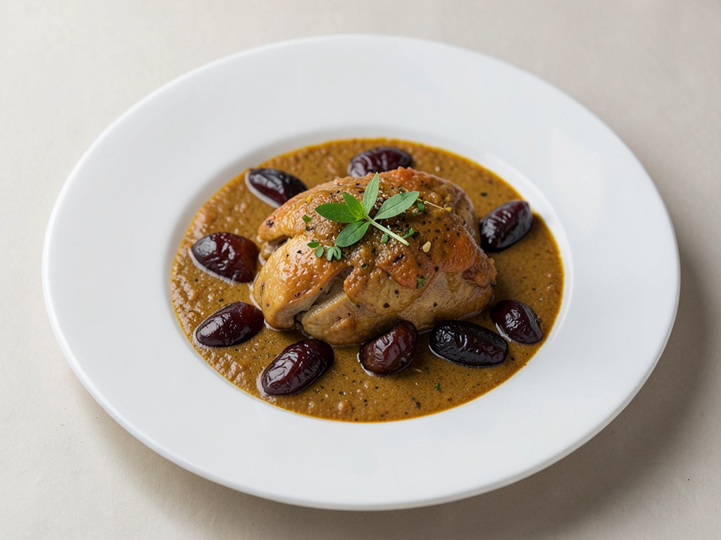 Curry de poulet aromatisé aux pruneaux