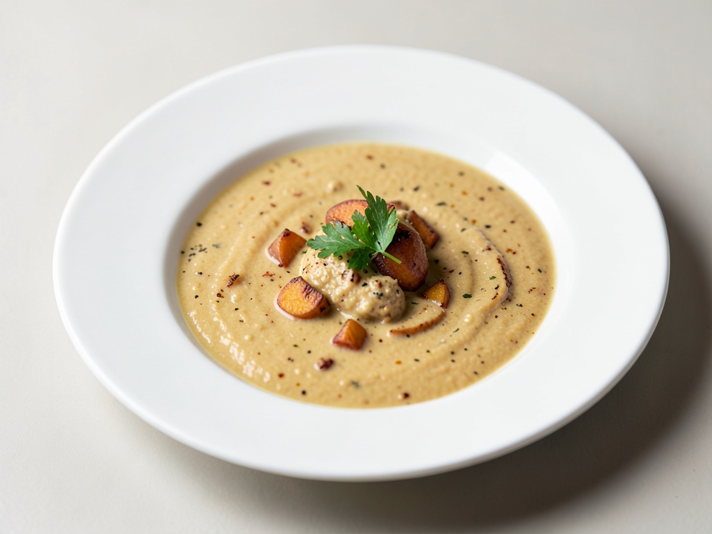 Zuppa cremosa di patate dolci e zenzero