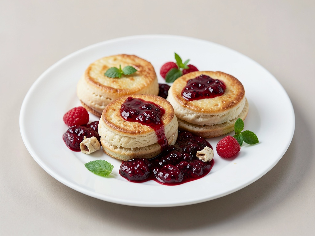 Scones irlandeses con mermelada de frambuesa y chía