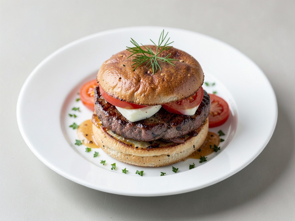 Hamburger italiani con carne macinata di manzo, pomodoro e mozzarella