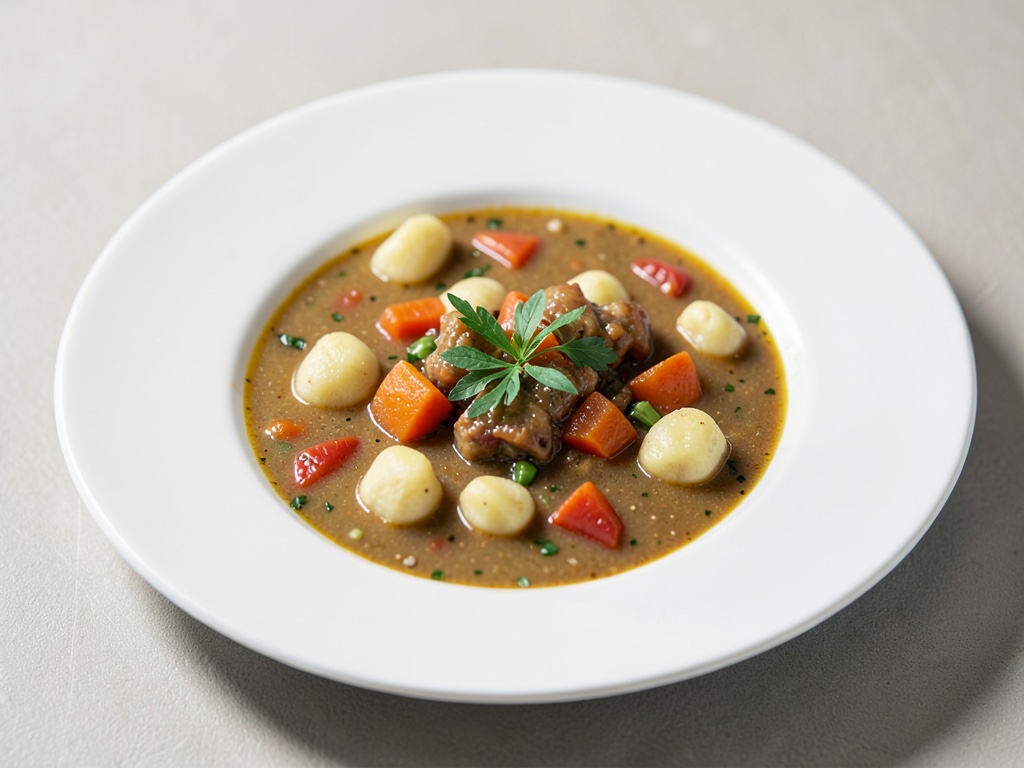 Zuppa italiana di verdure con gnocchi