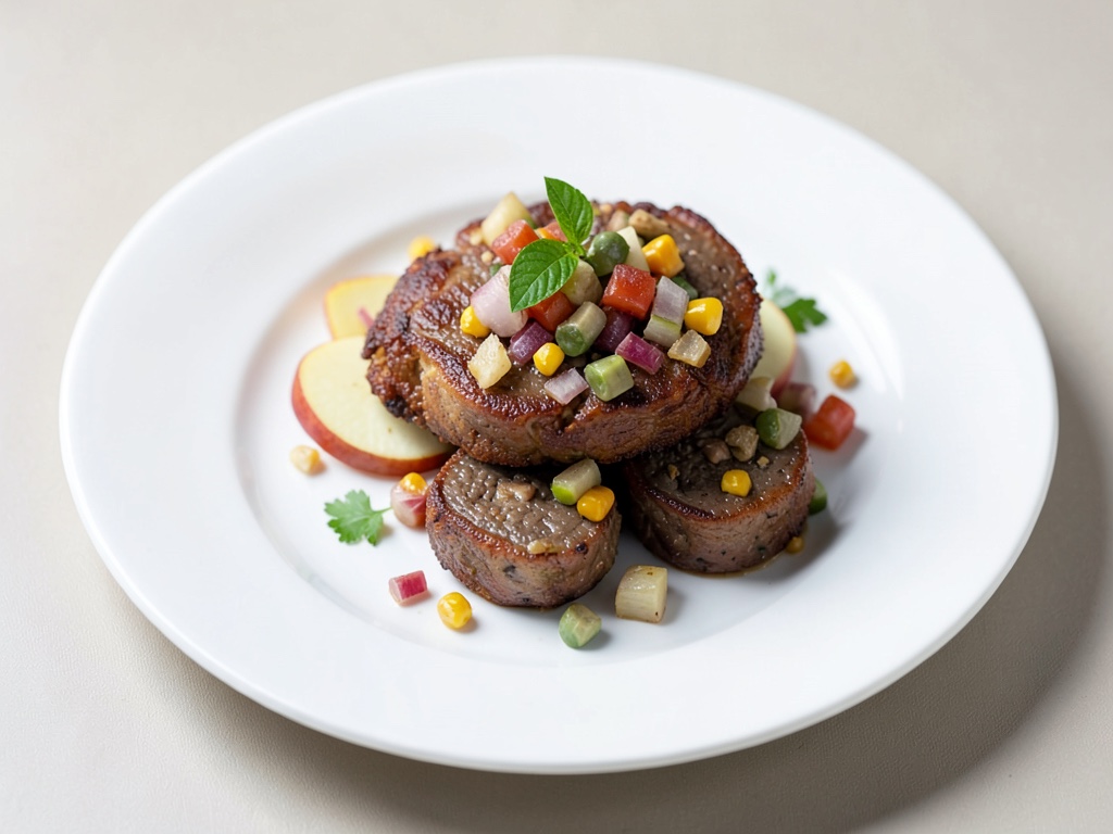 Tocatas de hígado de pollo crujientes con verduras de manzana y cebolla