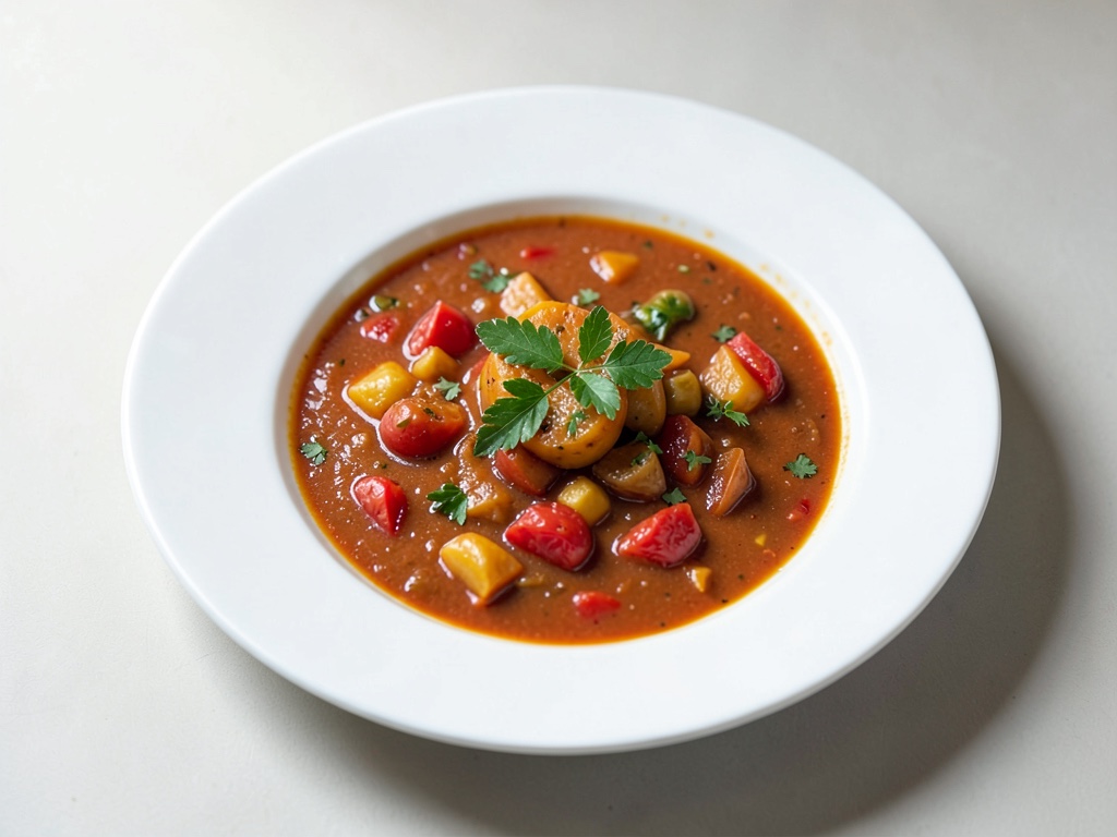 Zuppa classica di verdure e pomodori italiana