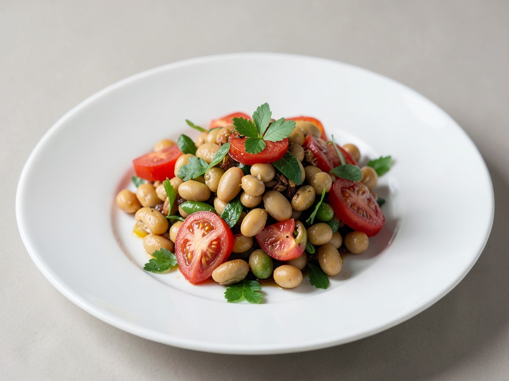 Fresco insalata di fagioli e pomodori italiana
