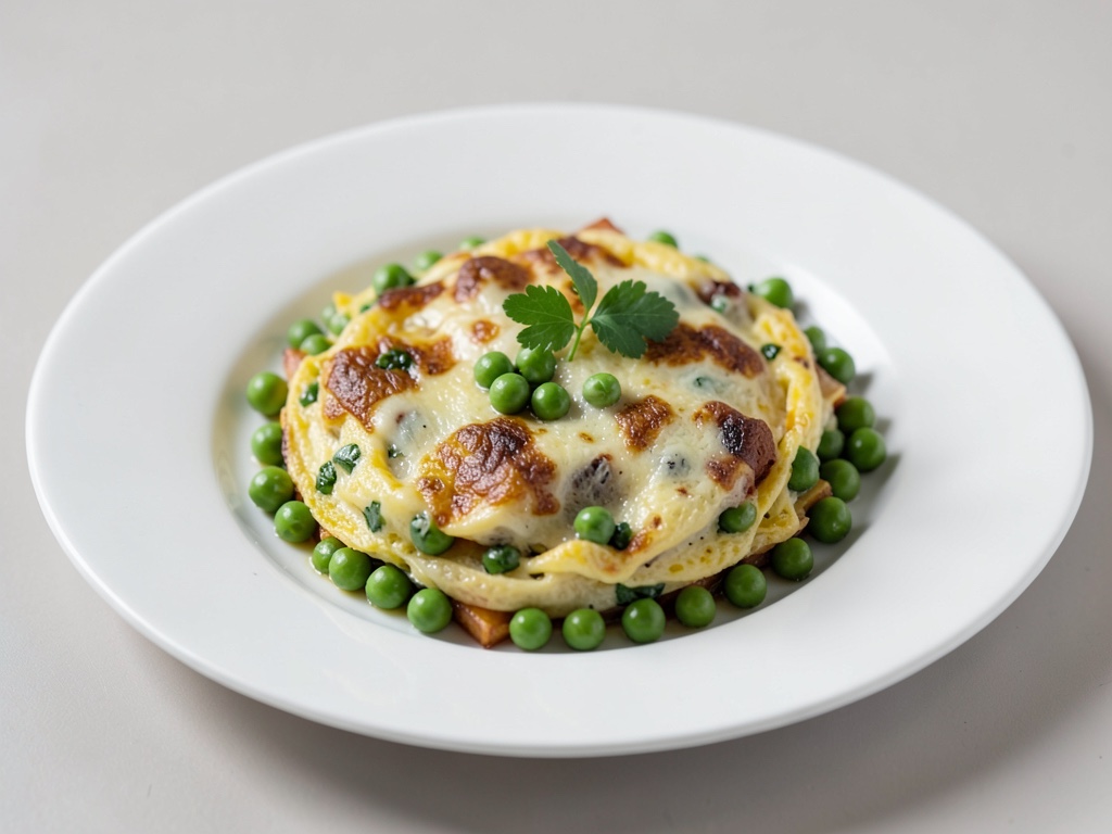 Omelette italienen aux pommes de terre aux petits pois