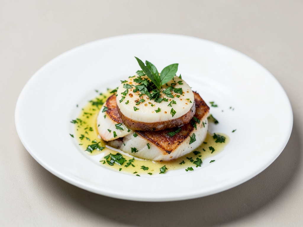 Carpaccio de coquilles Saint-Jacques à la sauce aux herbes fraîches