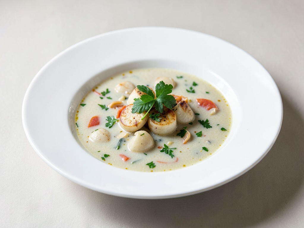 Thailändische Jakobsmuschel-Suppe