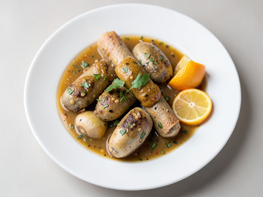 Cozze scalloppate alla crema d'arancia