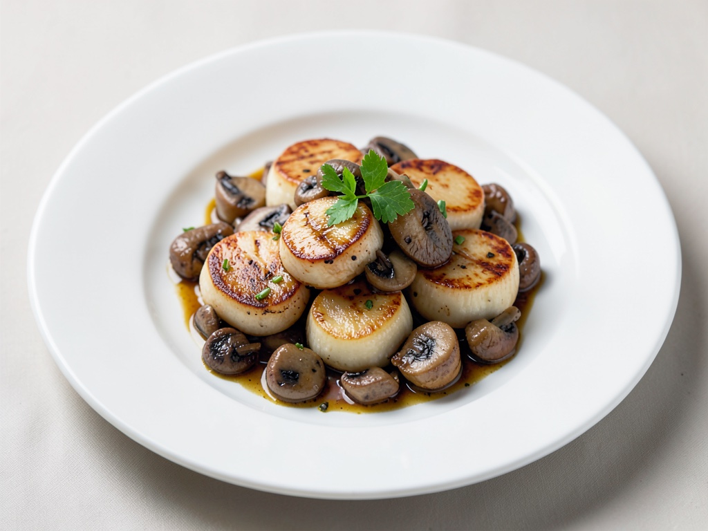 Gamberi di mare con funghi
