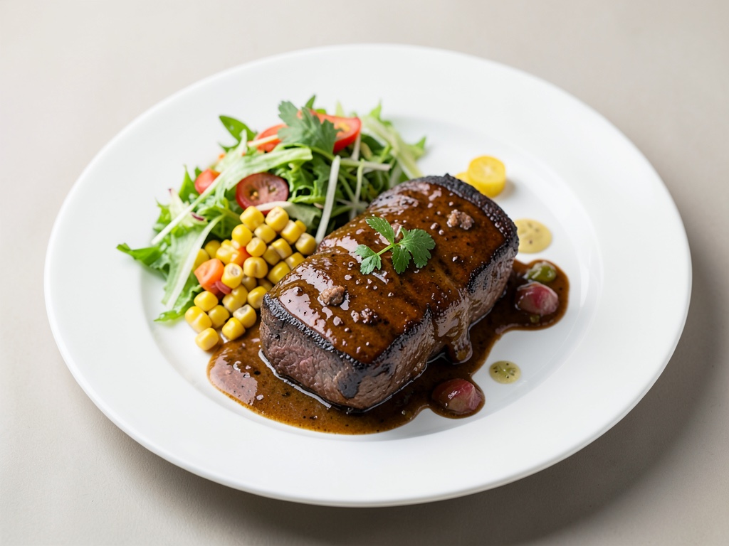 Filetto di manzo giamaicano con insalata di mais