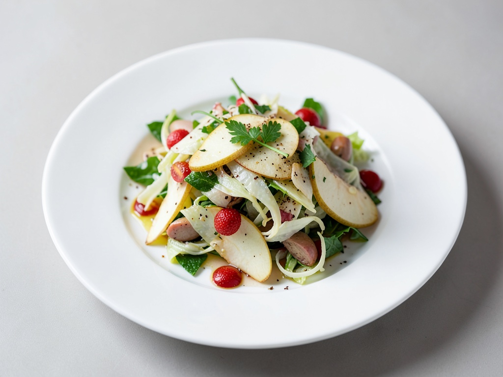 Insalata fresca di cavolo cinese e pere