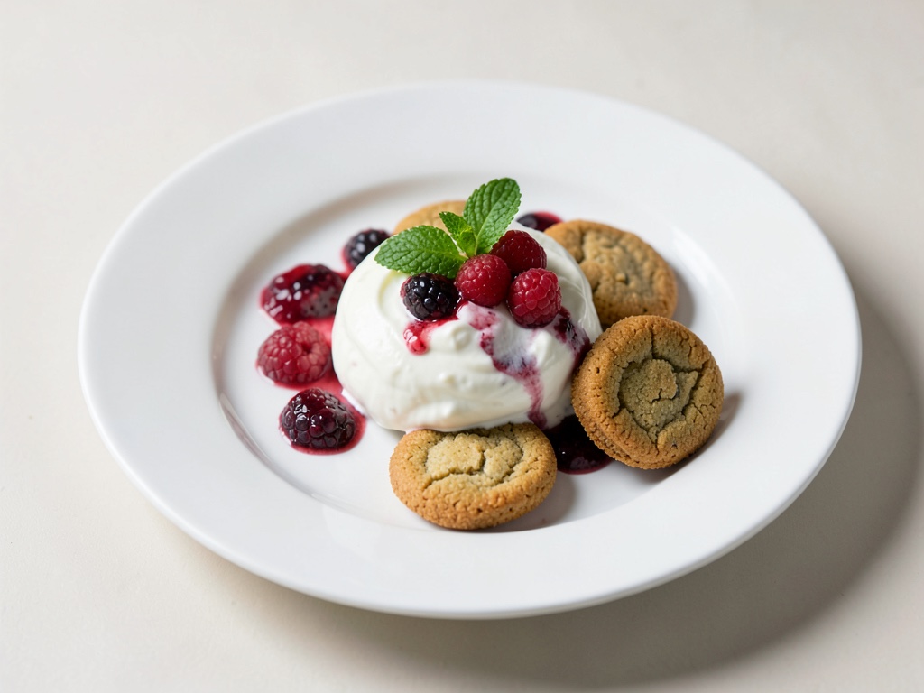 Joghurt-Himbeer-Dessert mit Keksen