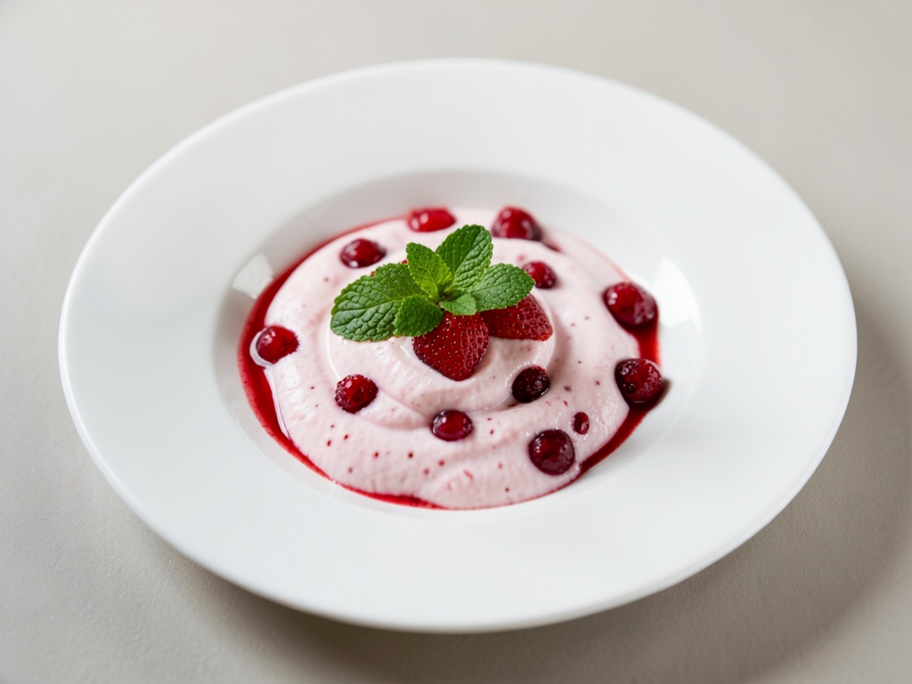 Fragole e yogurt con menta