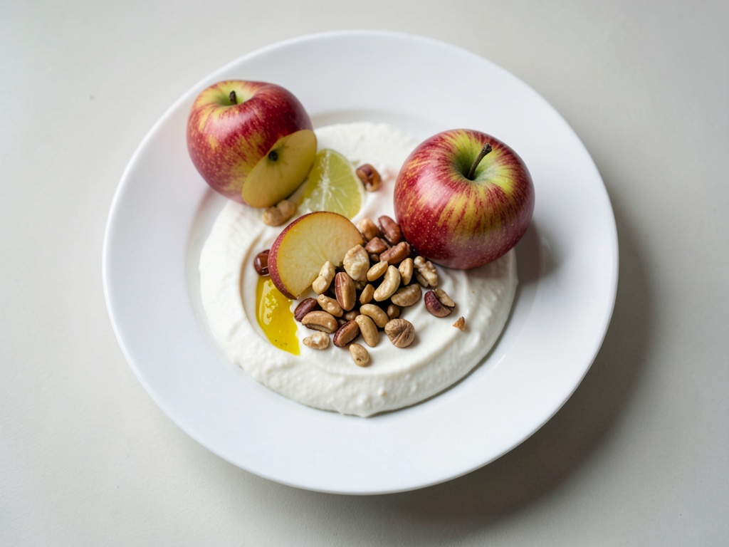 Yogurt con fette di mela caramellate