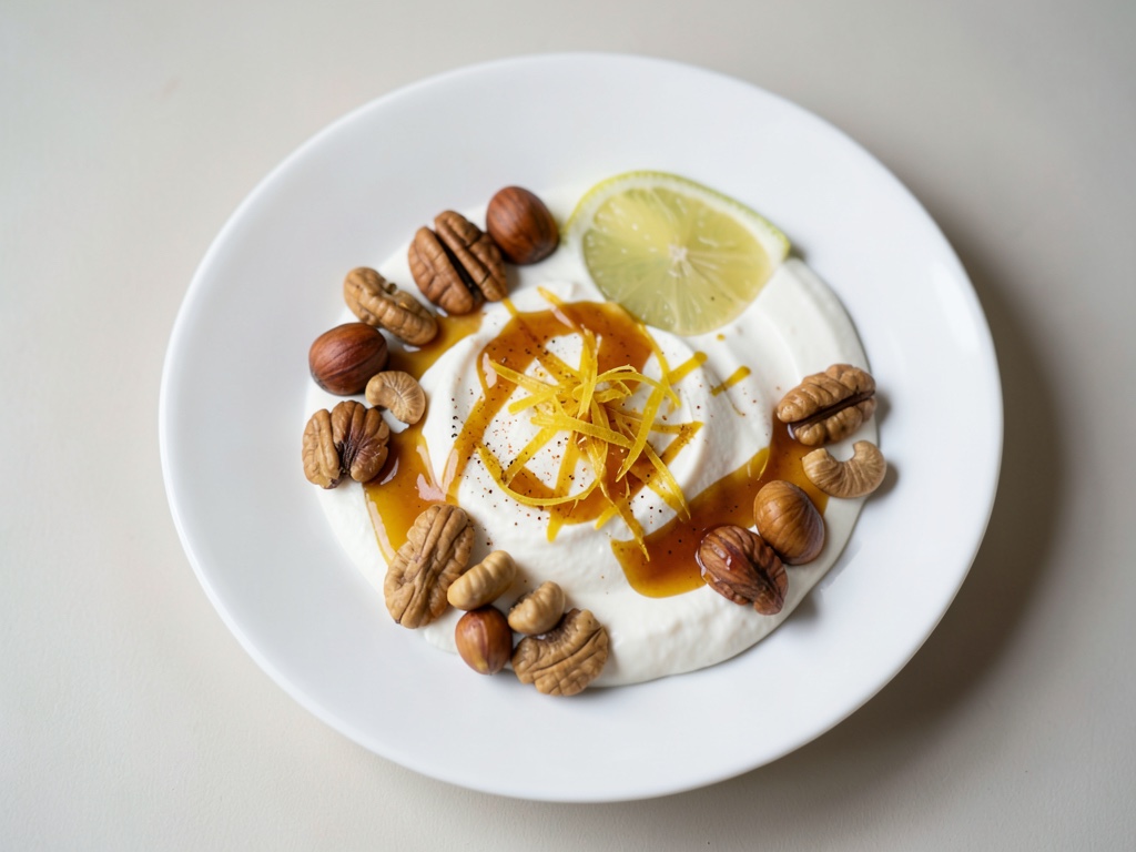 Dessert allo yogurt con miele e noci