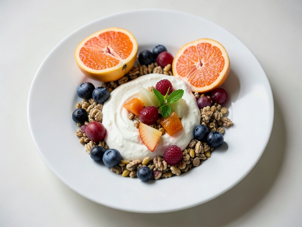 Yogur con muesli frutal