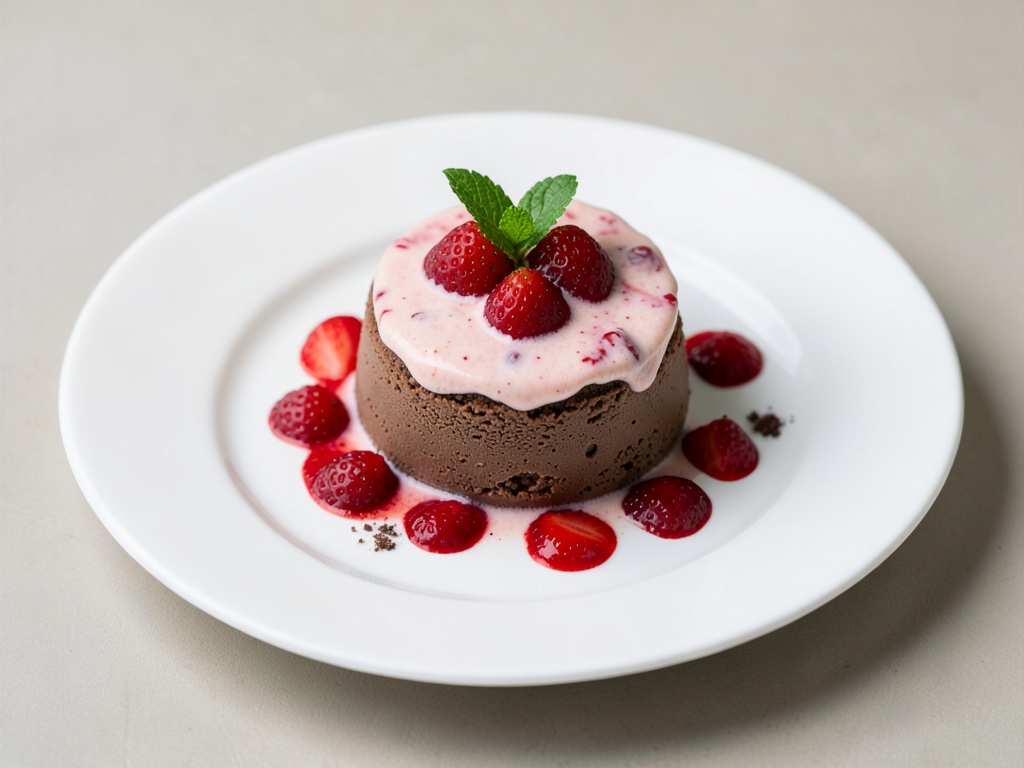 Mousse di Cioccolato allo Yogurt e Fragole