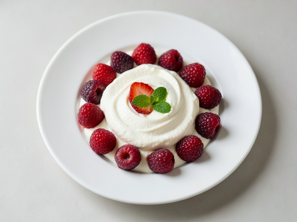 Dessert di fragole e yogurt
