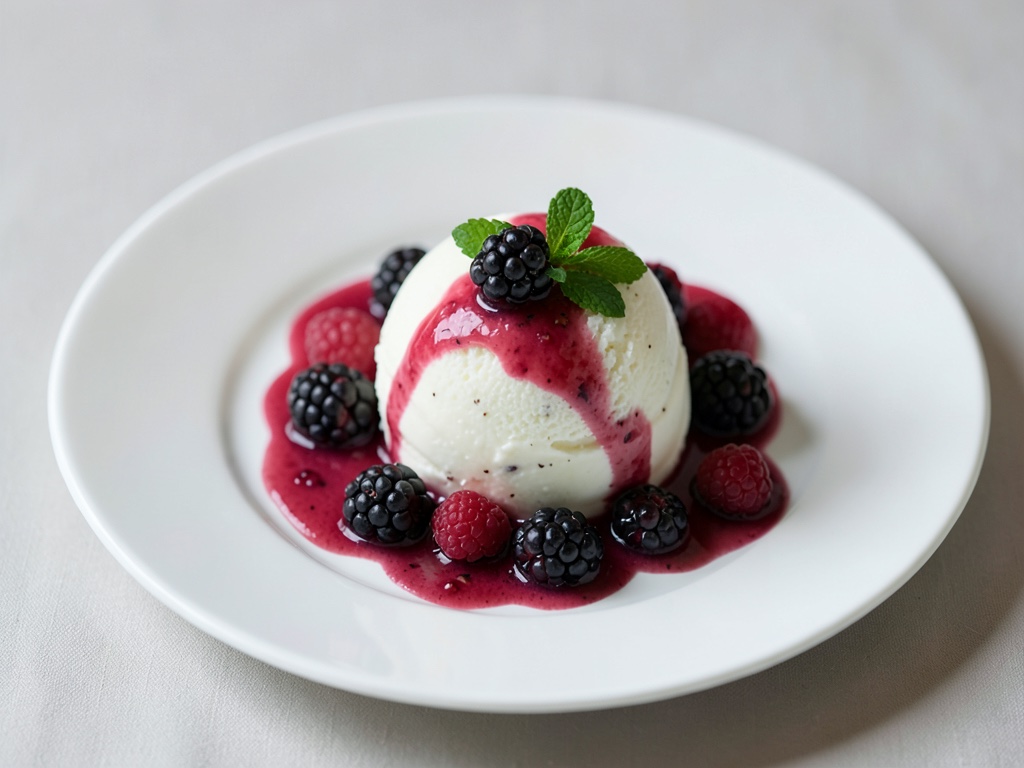 Gelato allo yogurt fruttato con more