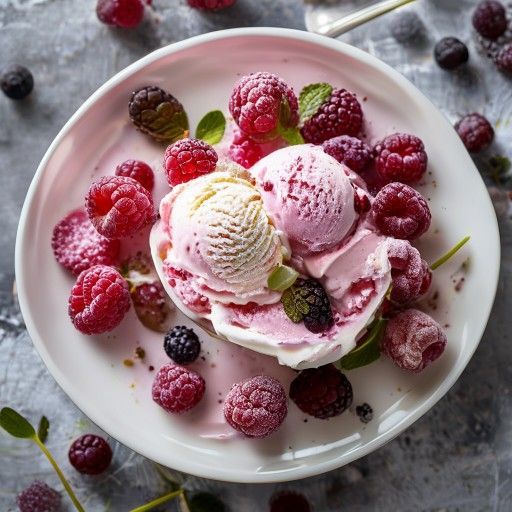 Gelato al lampone e yogurt