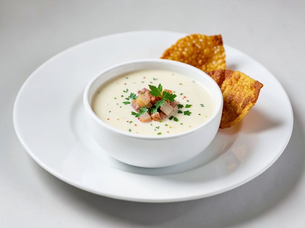 Zuppa cremosa allo yogurt con papadam croccante