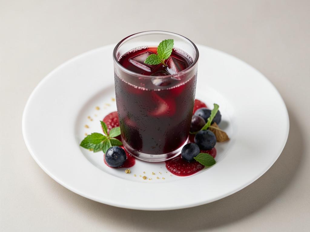 Refrescante té helado de grosellas
