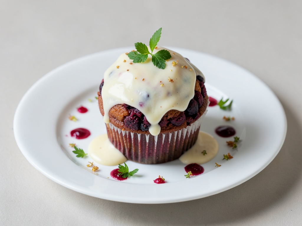 Fruchtige Johannisbeer-Muffins mit Sahneguss