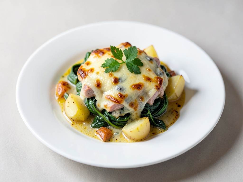 Gratin di Merluzzo con Spinaci e Patate