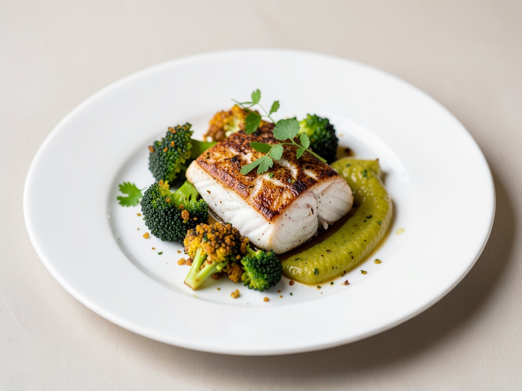 Merluzzo alla griglia con broccoli croccanti