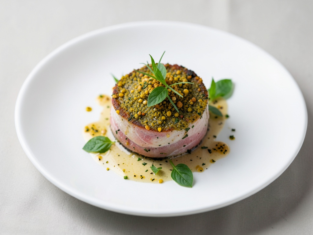Baccalà con crosta di senza e erbe