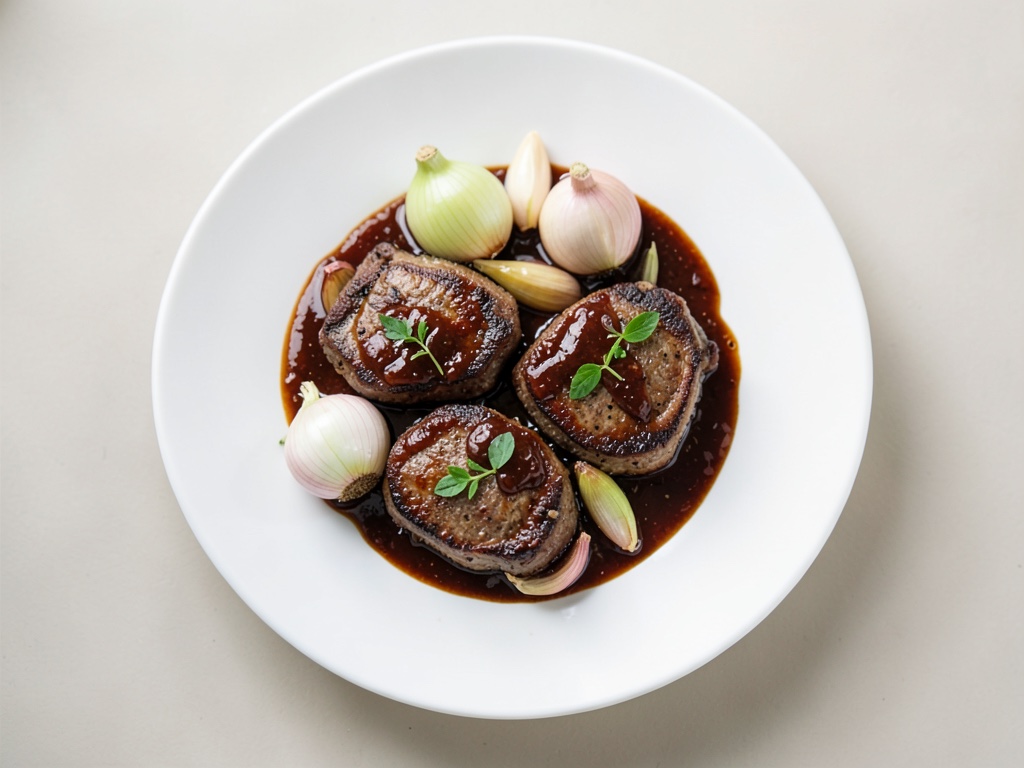 Bistecche di canguro con cipolle al vino rosso
