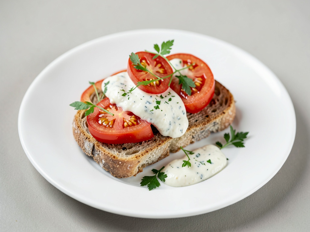 Sandwiches frais aux tomates avec crème au quark
