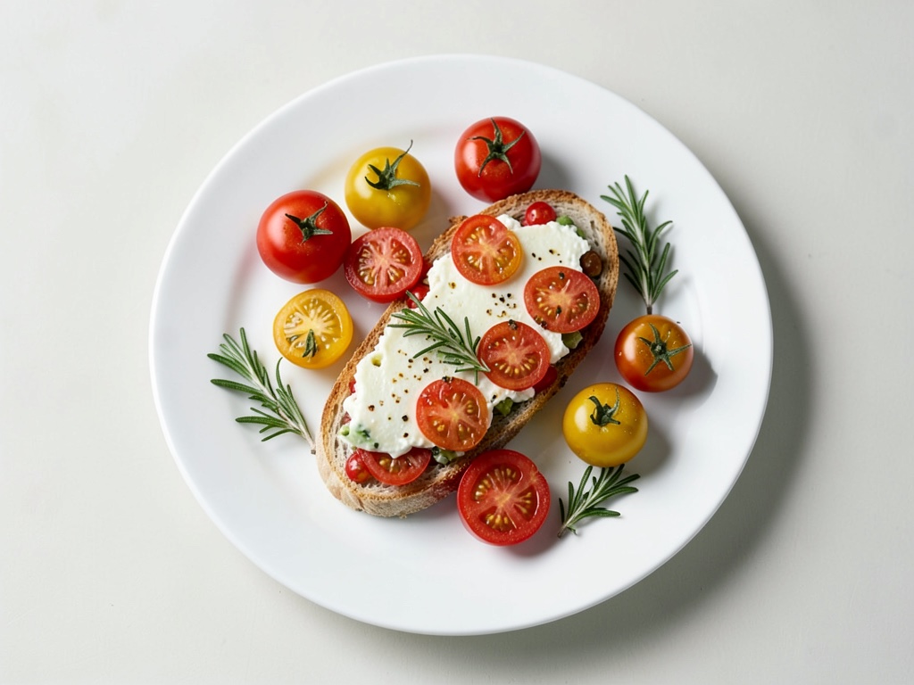 Bruschetta au fromage avec tomates