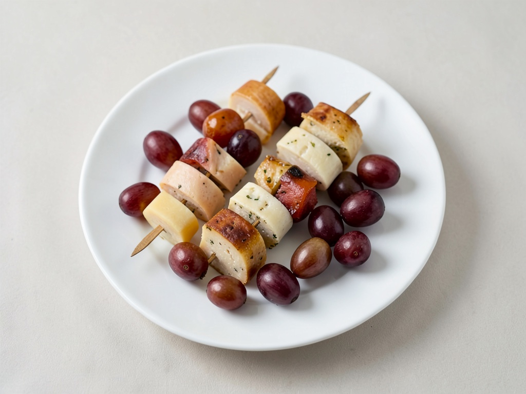 Brochettes de fromage et de fruits