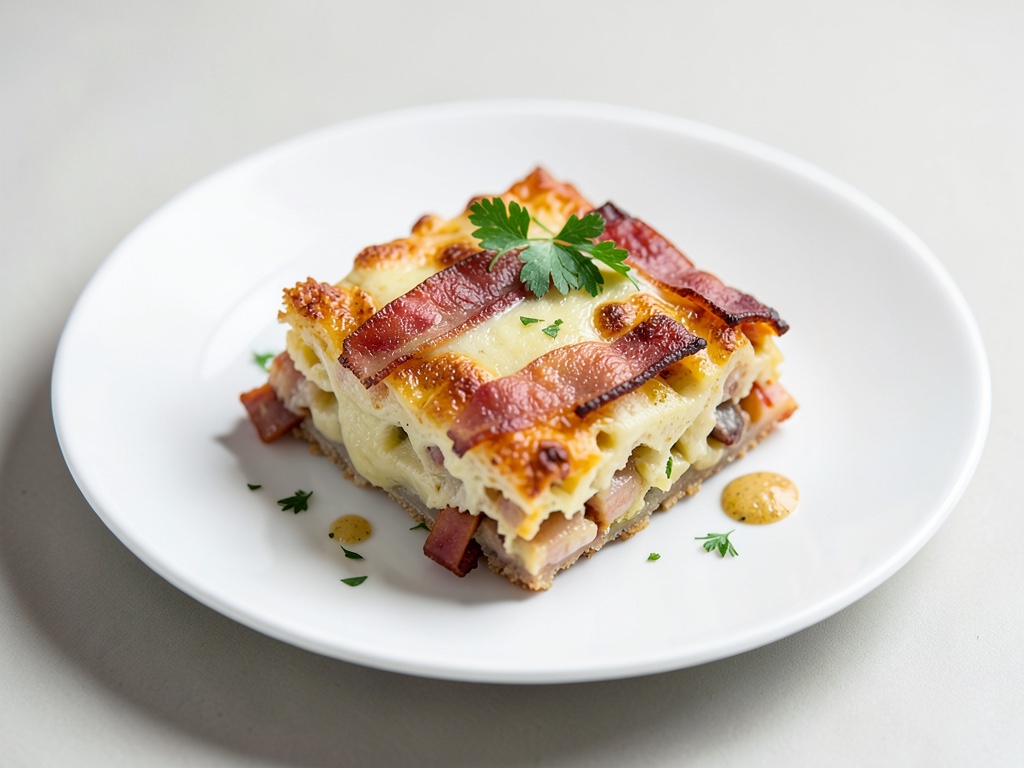 Gratin croccante di patate e formaggio con pancetta