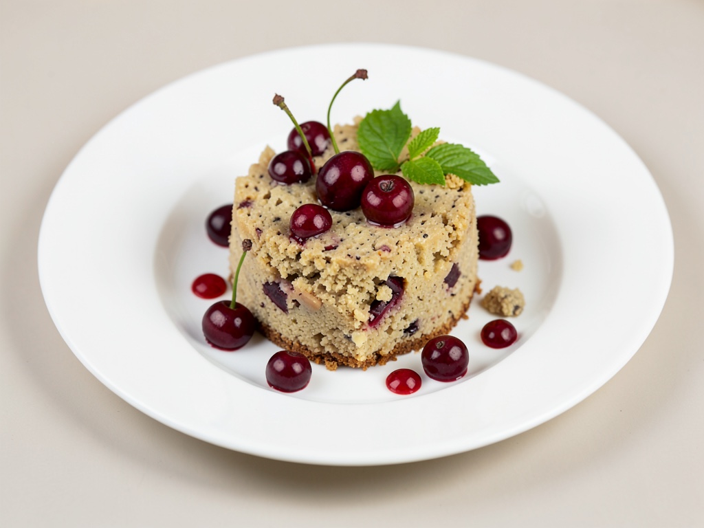 Quark-Kuchen mit Kirschen
