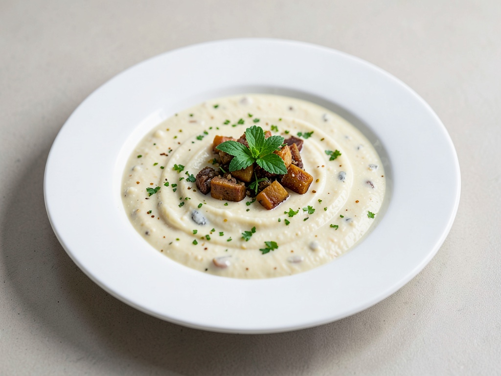 Zuppa cremosa al formaggio e aglio