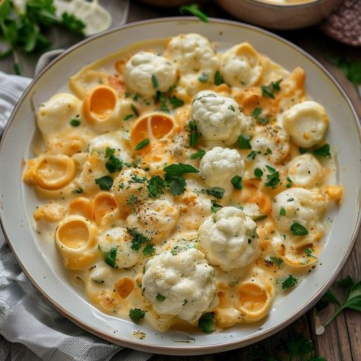 Padella cremosa di cavolfiore mac e cheese