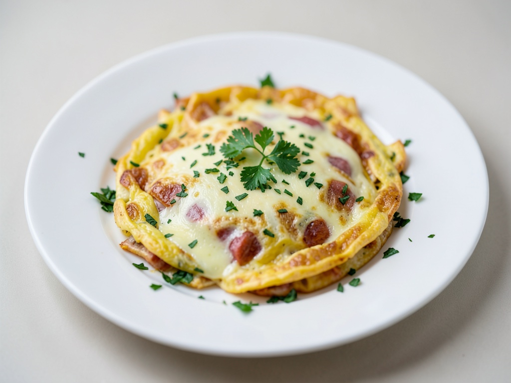 Omelette al formaggio e erba cipollina
