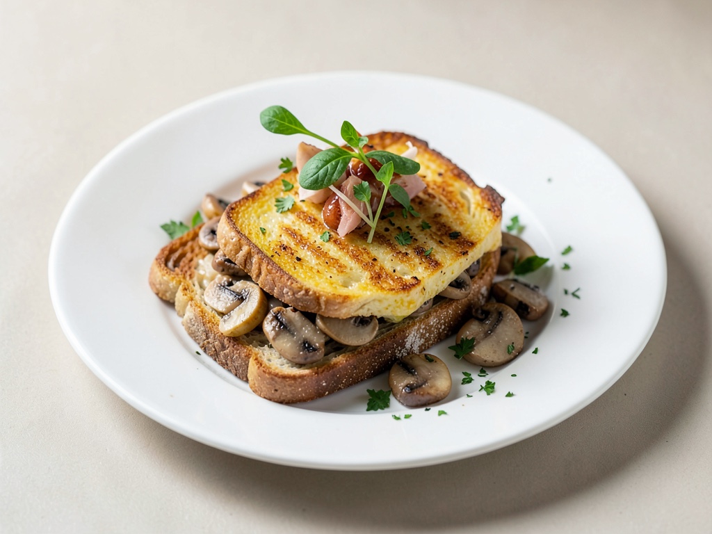 Pane ai funghi e formaggio alla griglia