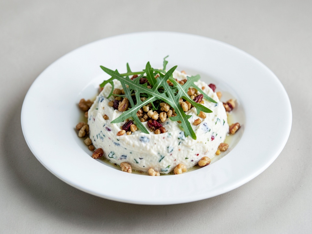 Dip cremoso al formaggio con rucola e noci