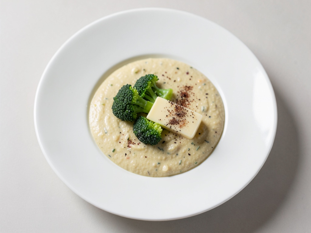 Zuppa cremosa di formaggio e broccoli con pollo
