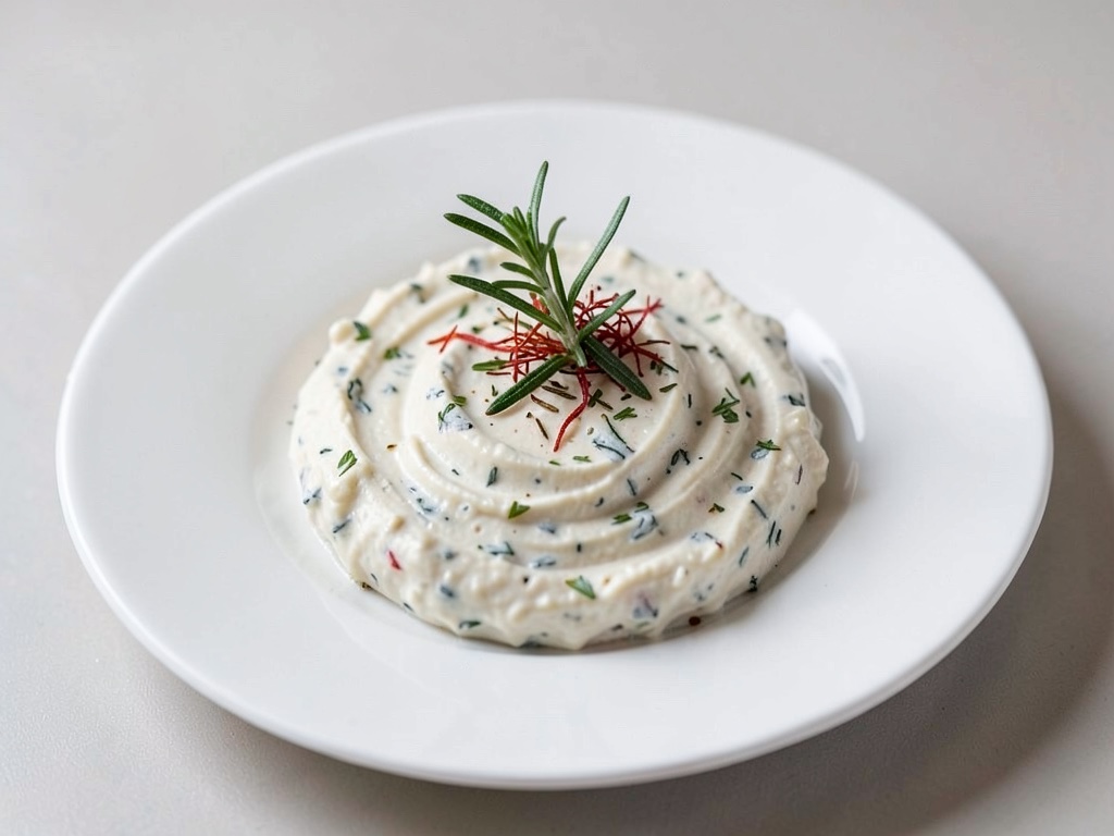 Dip cremoso de queso de oveja con romero