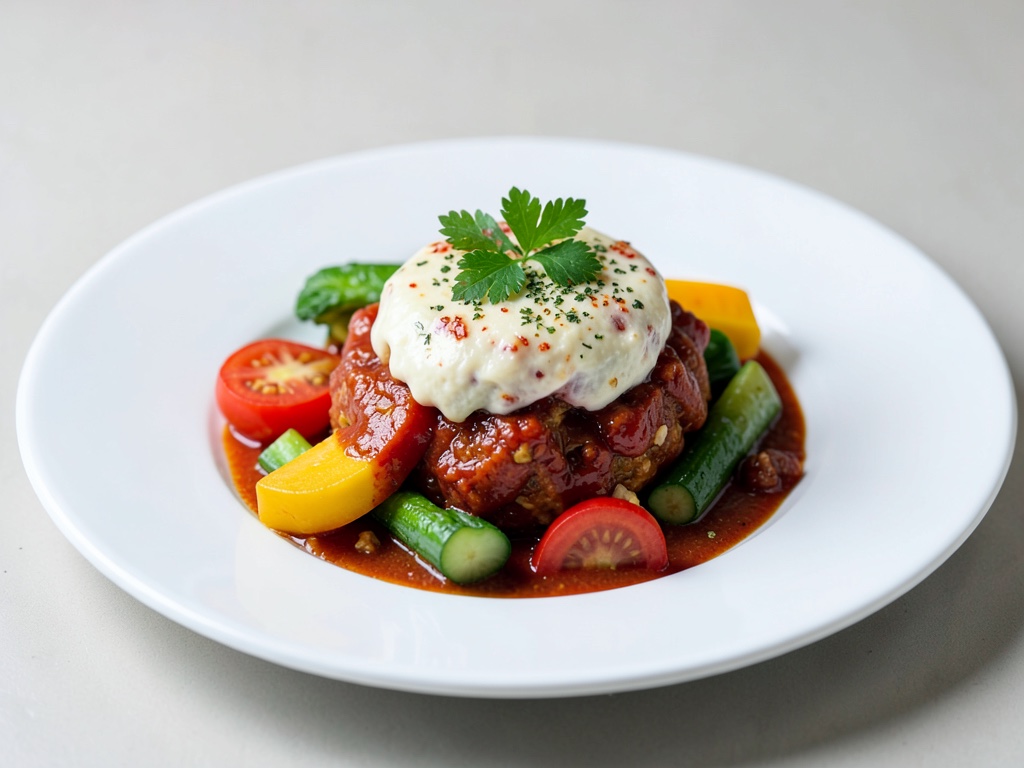 Fonduta di formaggio e pomodoro con verdure