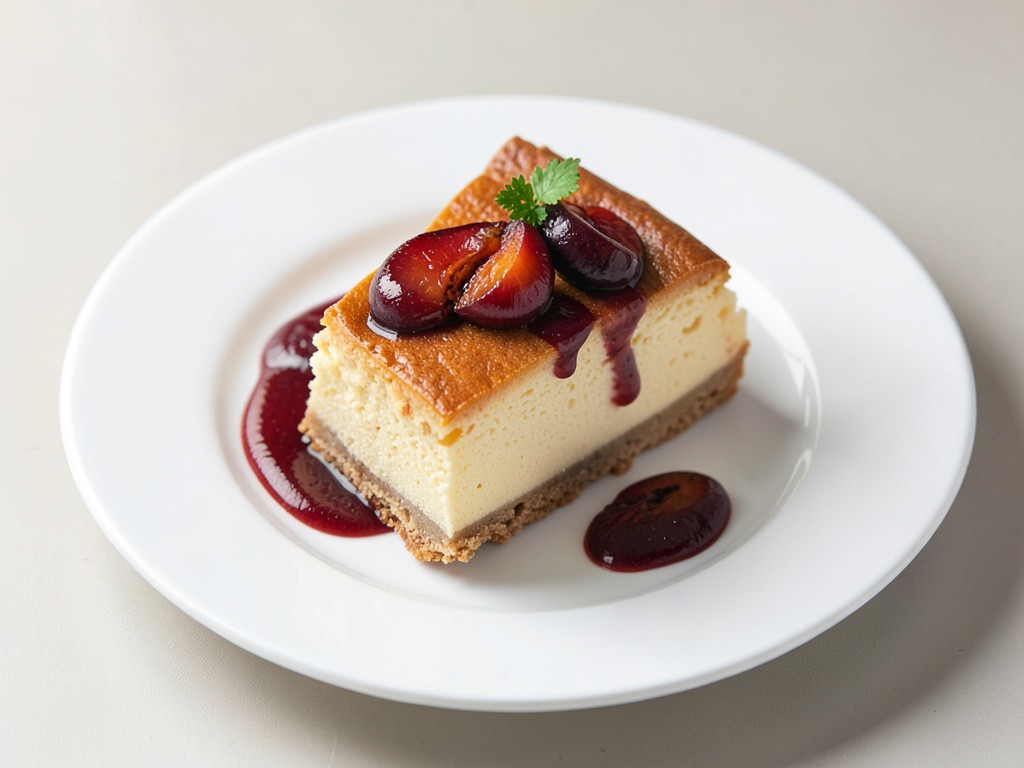 Käsekuchen mit Zwetschgen