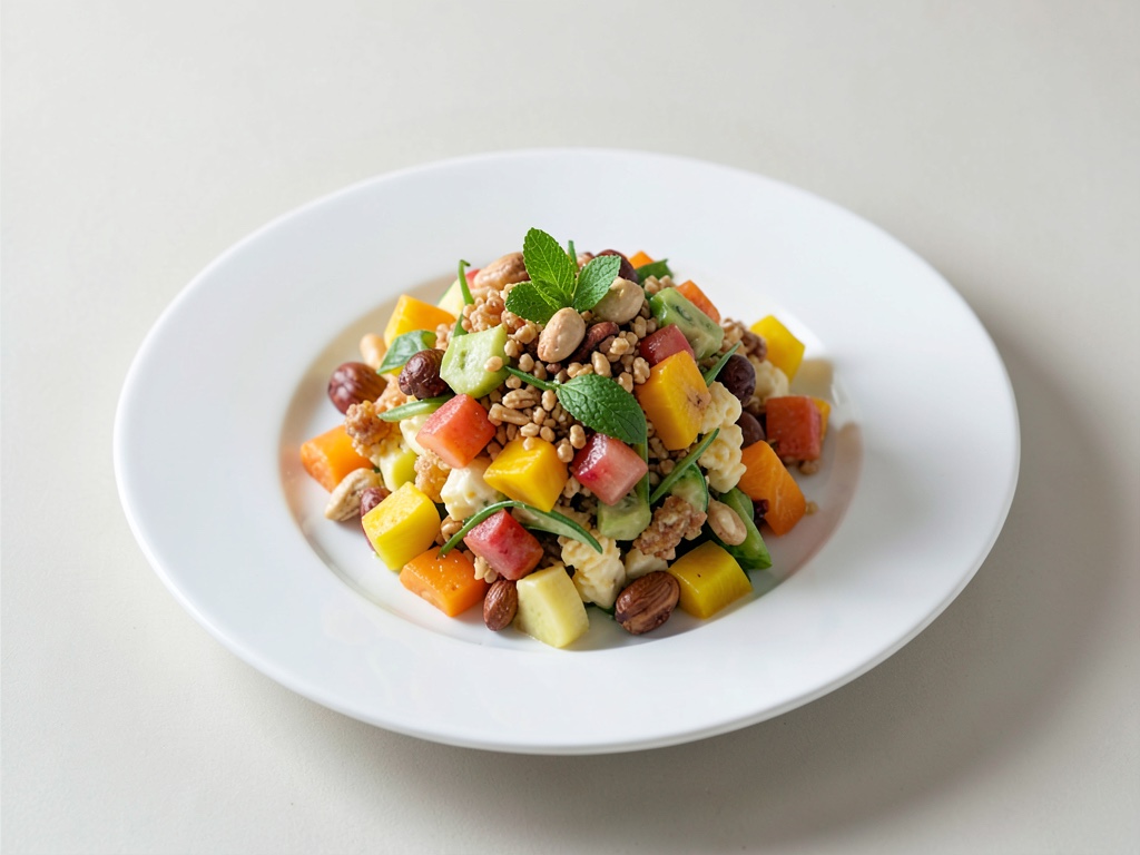 Insalata fruttata di formaggio e ananas con noci