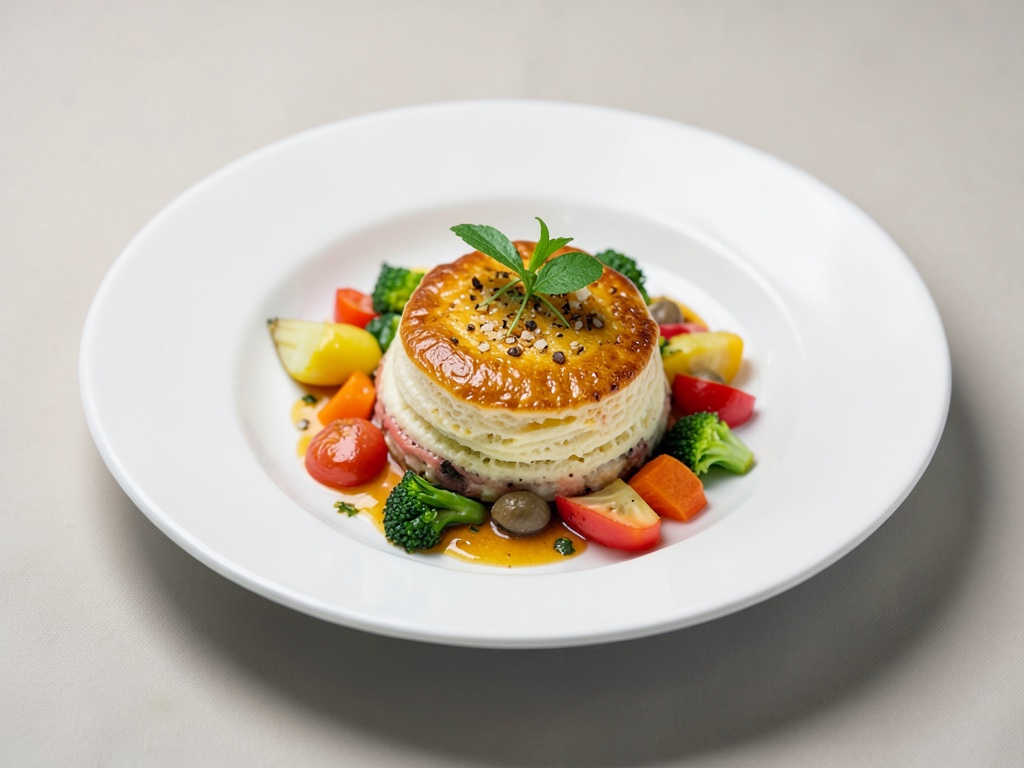 Soufflé di formaggio con verdure colorate